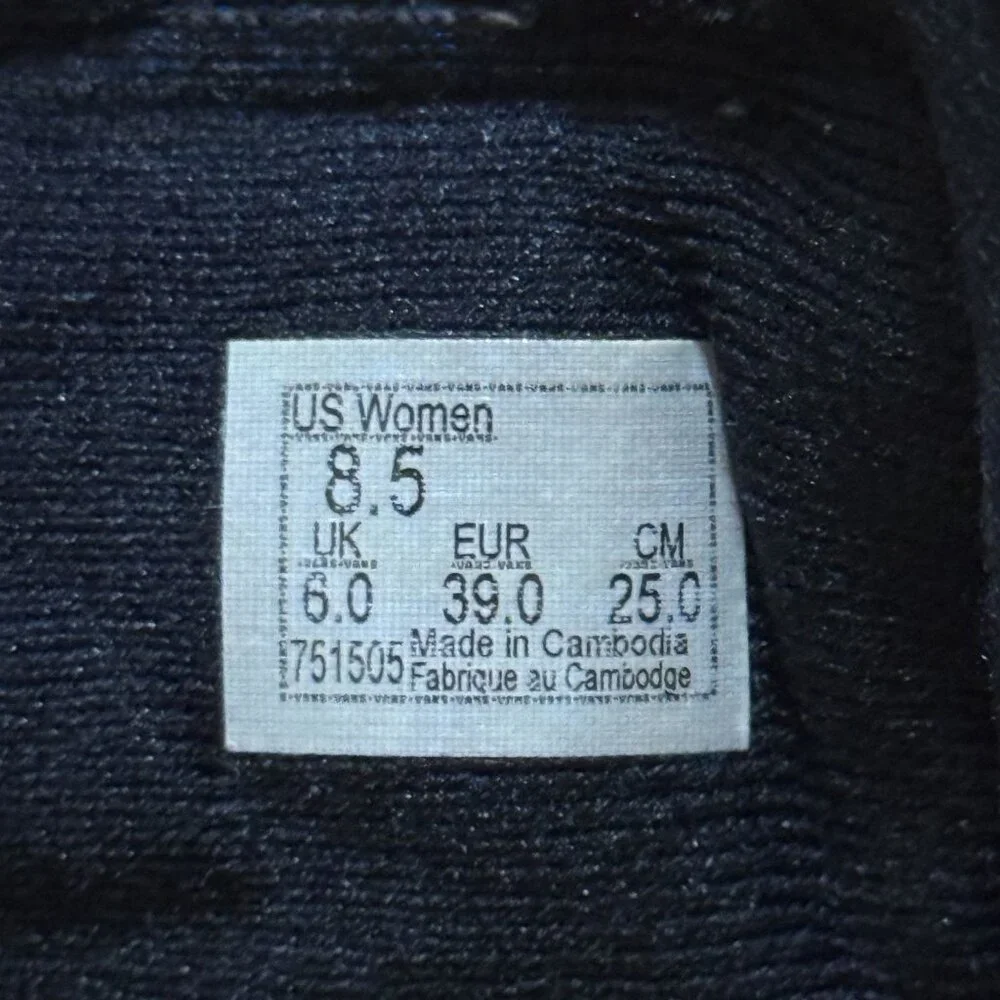Vans Sanitized Sk8 Hi Shoes Sneaker Black White Women 8.5 High Top Skate - Picture 3 of 11